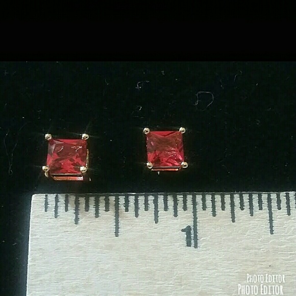 NWOT ruby stud earrings - Picture 3 of 4